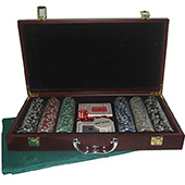 Фотография Набор для покера на 300 фишек в деревянном кейсе [=city]